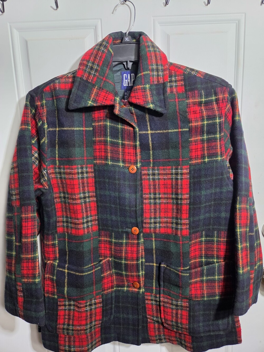 NWT GAP Vintage Style Plaid Wool Blend Patchwork Jacket Small 🎄✨